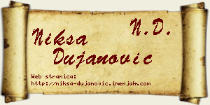 Nikša Dujanović vizit kartica